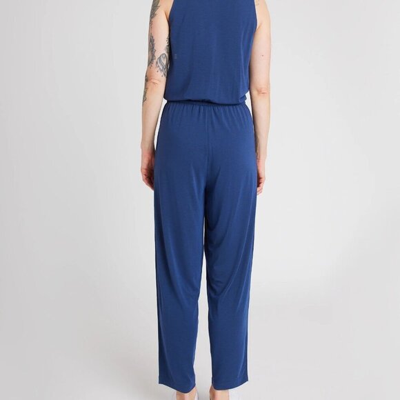 Kit and Ace Banyan Jumpsuit- Blue Tie Waist Casual Romper- Size Small - Picture 3 of 13
